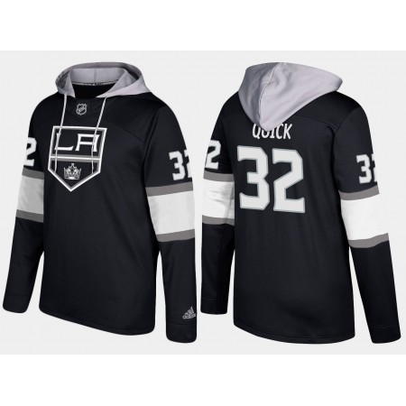 Miehille NHL Los Angeles Kings Jonathan Quick 32 N001 Pullover Hooded Sweatshirt